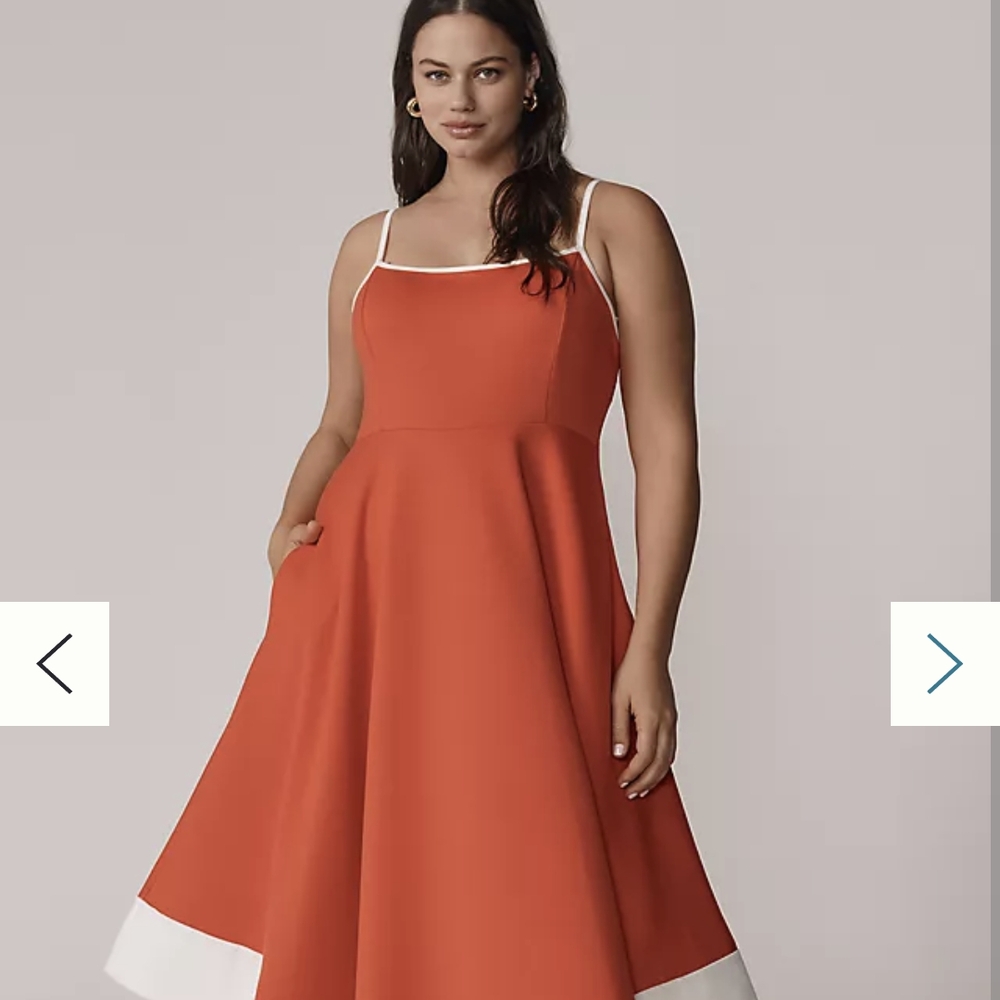 Elegant Orange A-Line Dress